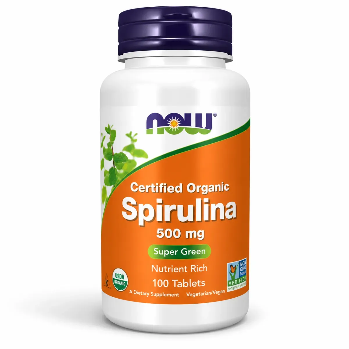NOW Organic Spirulina 100 Tablets